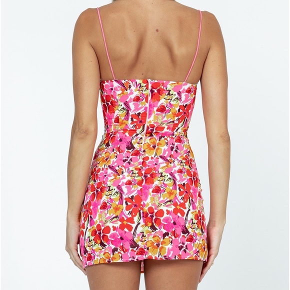Princess Polly Innes Mini Dress Pink Floral Size 6 - Picture 3 of 4